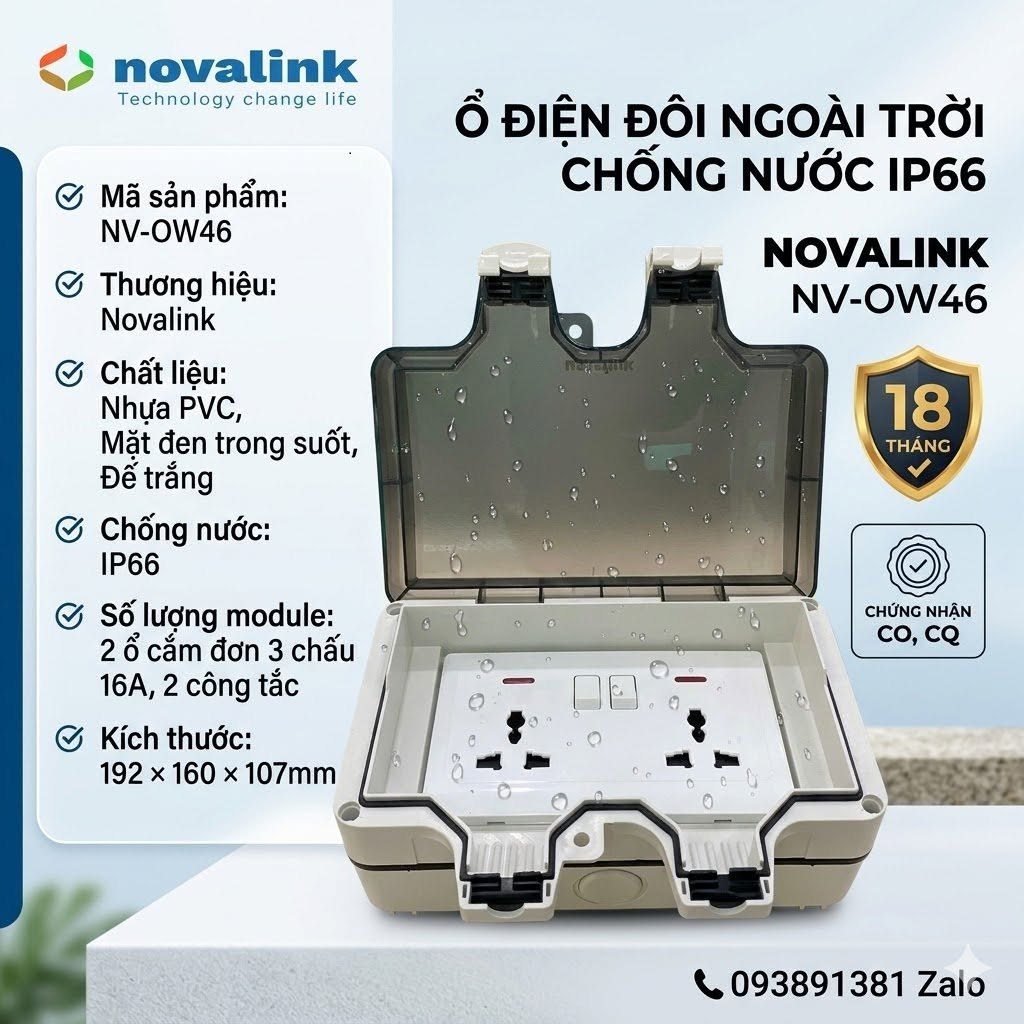 Ổ cắm điện chống nước ngo&agrave;i trời, s&acirc;n vườn